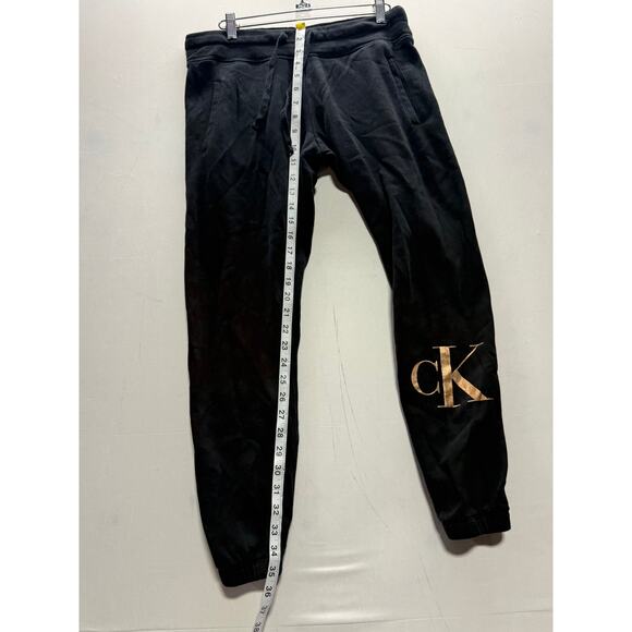 Calvin Klein Jeans Women's Black Jogger Sweatpants with Rose Gold Logo - Size S - Picture 9 of 9